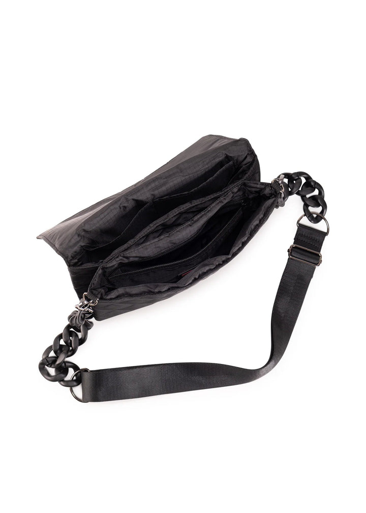 Haute Shore-Lexi Carbon | Nylon Quilted Flap Crossbody / Convertible Clutch-Pink Dot Styles