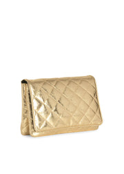 Haute Shore-Lexi Gilt | Gold Quilted Puffer Crossbody / Convertible Clutch-Pink Dot Styles