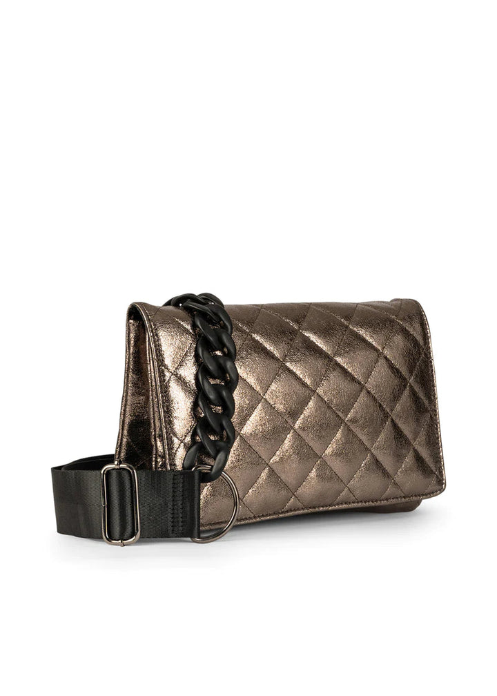 Haute Shore-Lexi Nova | Quilted Vegan Leather Flap Crossbody / Convertible Clutch-Pink Dot Styles