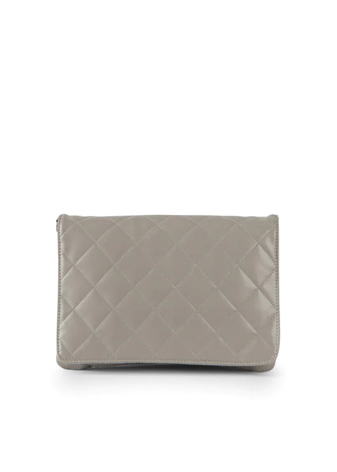 Lexi Stone | Quilted Faux Leather Flap Crossbody / Convertible Clutch-Accessories > Handbags > Crossbody-Pink Dot Styles