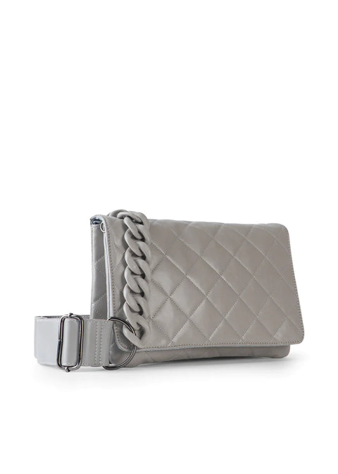 Lexi Stone | Quilted Faux Leather Flap Crossbody / Convertible Clutch-Accessories > Handbags > Crossbody-Pink Dot Styles