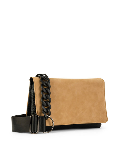 Haute Shore-Lexi Toast |  Vegan Suede Crossbody / Convertible Clutch-Pink Dot Styles