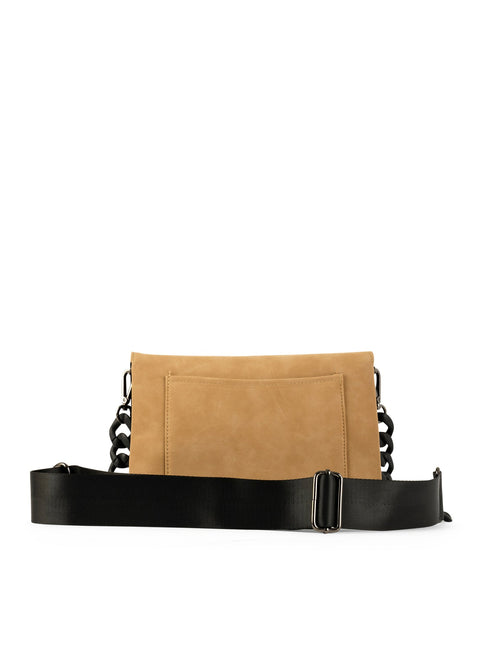 Haute Shore-Lexi Toast |  Vegan Suede Crossbody / Convertible Clutch-Pink Dot Styles