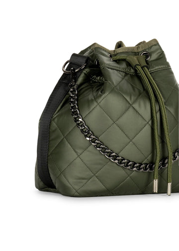 Haute Shore Olive Puffer Quilted Bucket Bag Lindsey Avenue