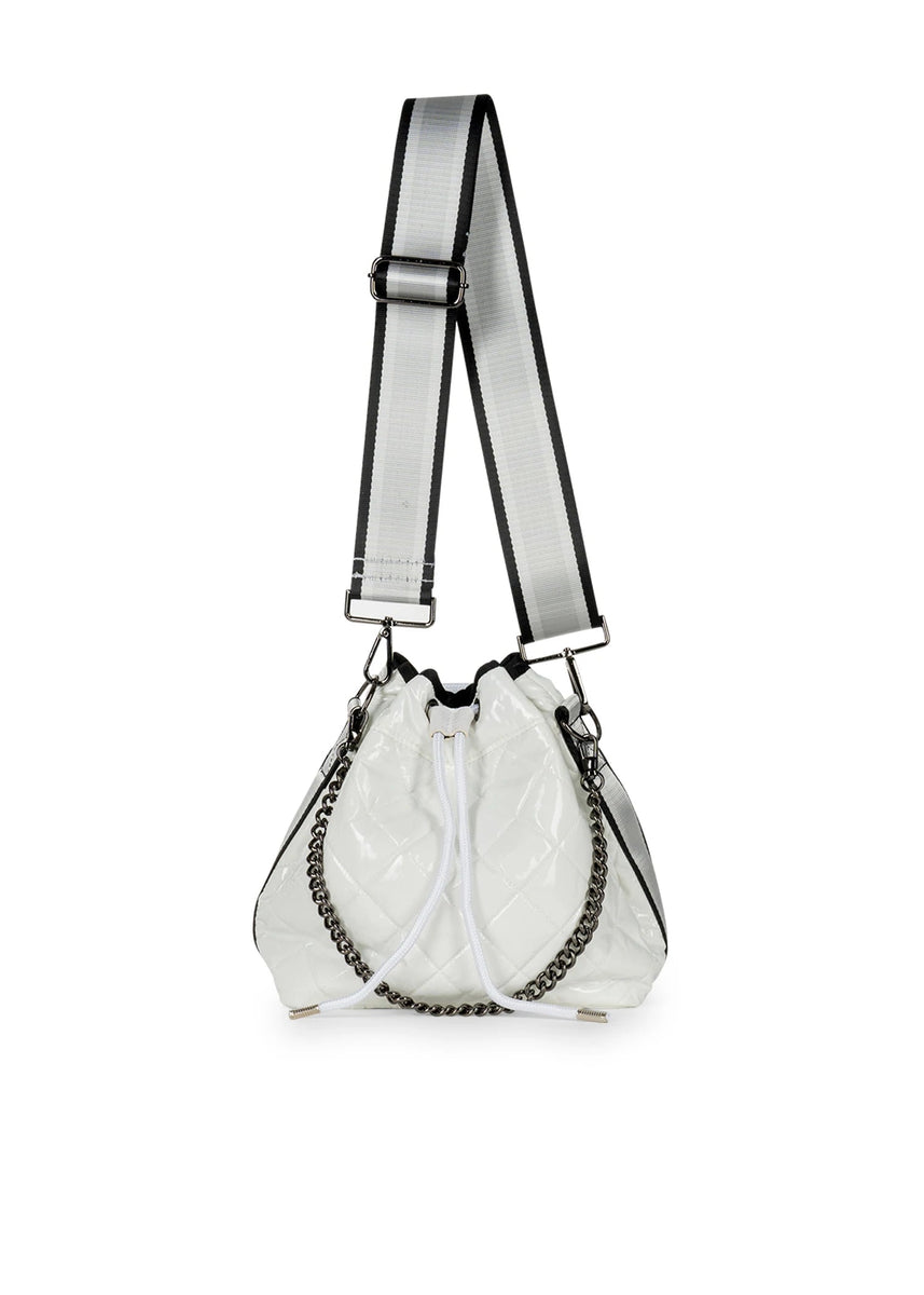 Haute Shore | Puffer Quilted White Bucket Bag - Lindsey Blanc– Pink Dot ...