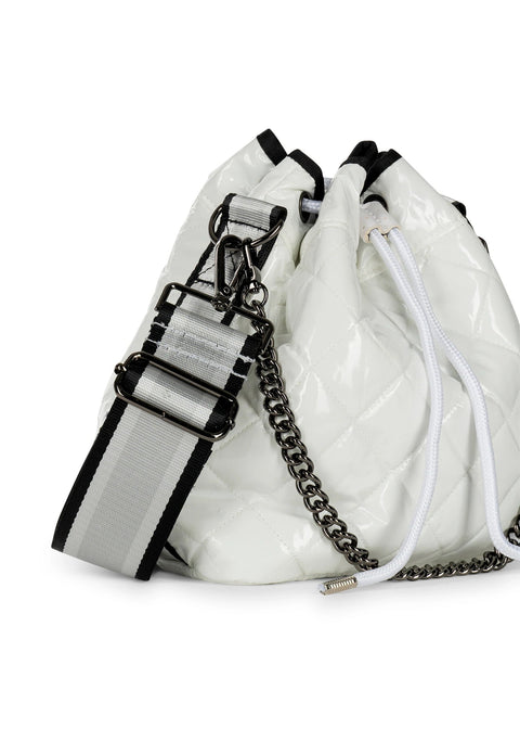 Haute Shore-Lindsey Blanc | Puffer Quilted Bucket Bag-Pink Dot Styles