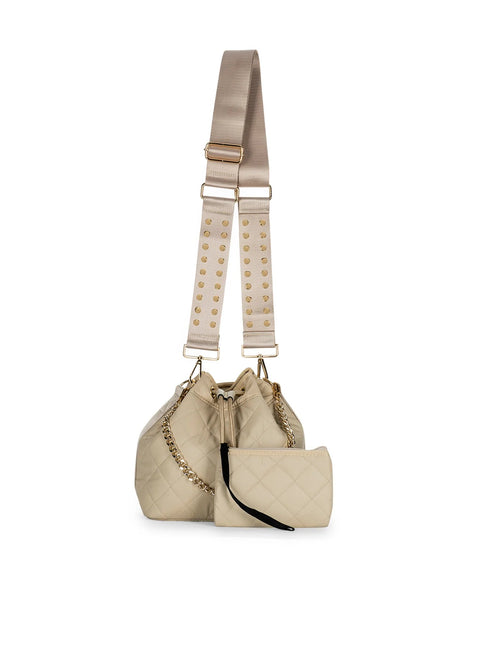Haute Shore-Lindsey Buff | Quilted Bucket Bag-Pink Dot Styles
