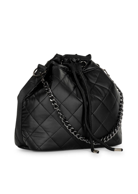 Haute Shore-Lindsey Carbon | Quilted Bucket Bag-Pink Dot Styles
