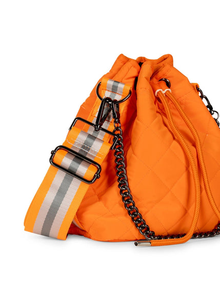 Haute Shore  Orange Quilted Puffer Bucket Bag - Lindsey Crush