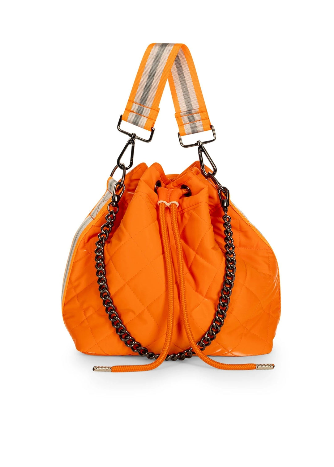 Haute Shore  Orange Quilted Puffer Bucket Bag - Lindsey Crush
