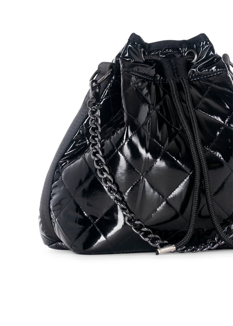 Haute Shore-Lindsey Noir | Quilted Bucket Bag (Final Sale)-Pink Dot Styles