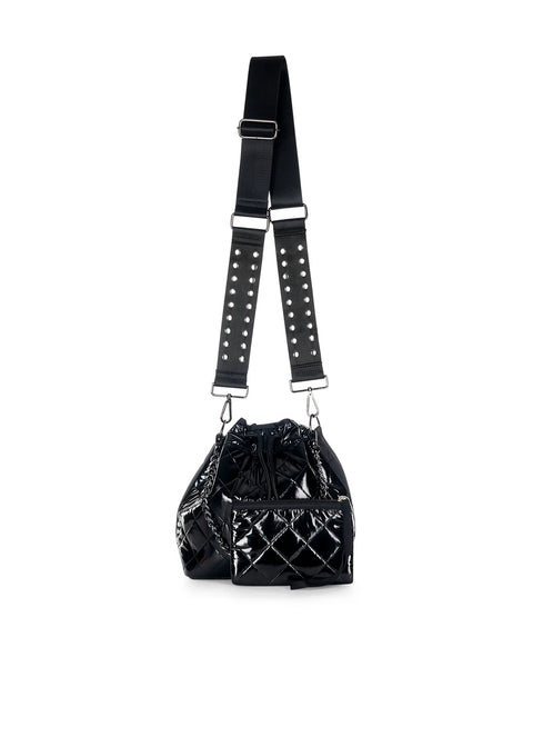 Haute Shore-Lindsey Noir | Quilted Bucket Bag (Final Sale)-Pink Dot Styles