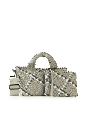 ファッション雑貨・小物その他 Large Woven Trapeze Bag Haute Shore Lt. Grey Mini Woven Neoprene Tote - Mark Aspen