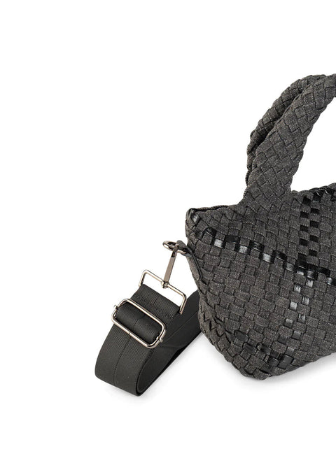 Mark Edge | Mini Woven Denim Tote-Accessories > Handbags > Totes-Pink Dot Styles