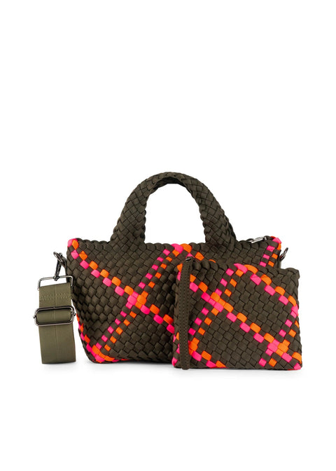 Mark Showoff | Mini Woven Tote-Accessories > Handbags > Totes-Pink Dot Styles
