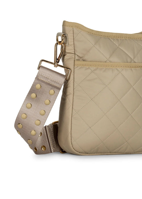 Haute Shore-Nikki Buff | Medium Quilted Crossbody-Pink Dot Styles