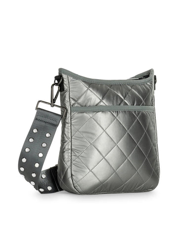 Haute Shore | Sporty Pewter Quilted Puffer Crossbody Bag