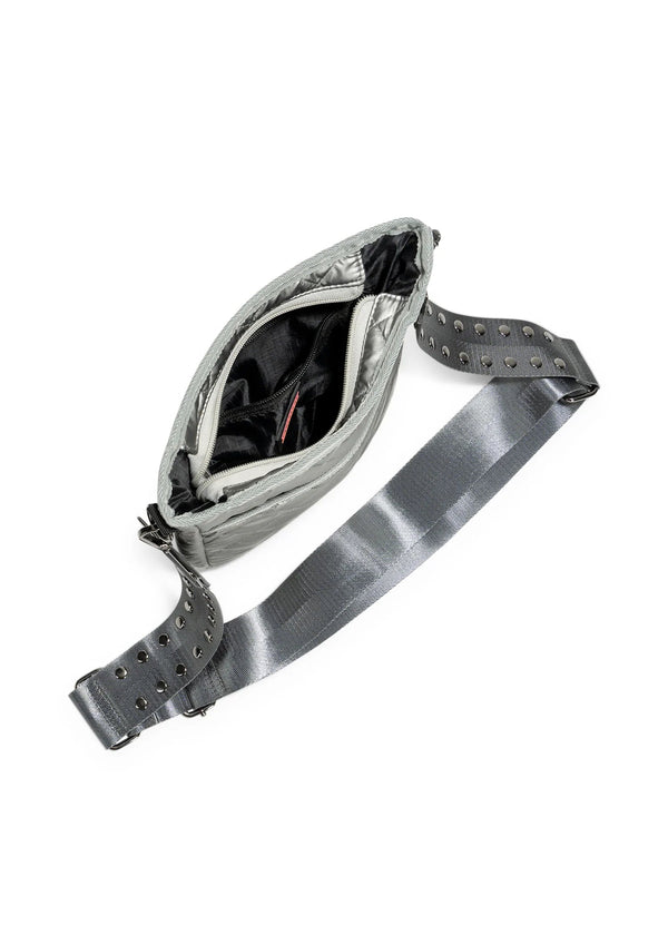 Haute Shore | Sporty Pewter Quilted Puffer Crossbody Bag