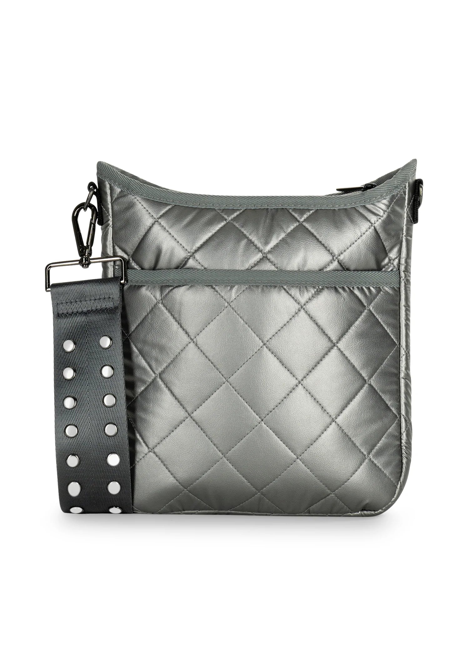 Haute Shore | Sporty Pewter Quilted Puffer Crossbody Bag
