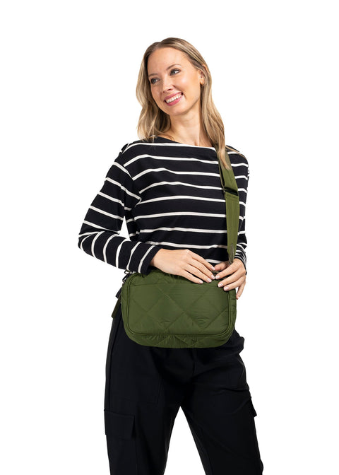 Haute Shore-Noa Olive Puffer I Cargo Camera Crossbody-Pink Dot Styles