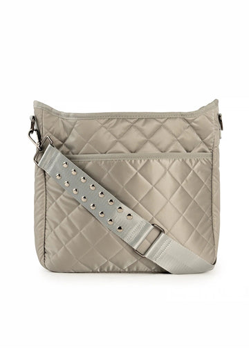 Haute Shore | Greige Grey Beige Quilted Puffer Crossbody Haute Shore | Greige Grey Beige Quilted Puffer Crossbody