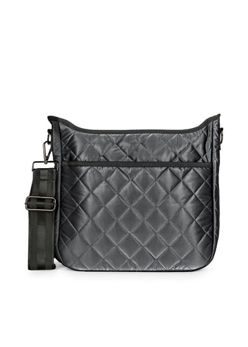 Haute Shore Perri Shadow Quilted Grey Puffer Crossbody Bag Pink Dot Styles
