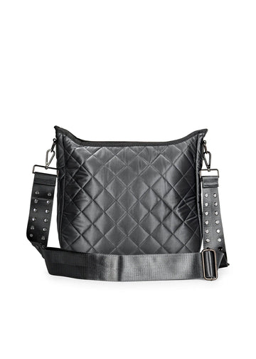 Haute Shore Perri Shadow Quilted Grey Puffer Crossbody Bag