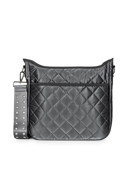 Grey quilted shoulder bag sales