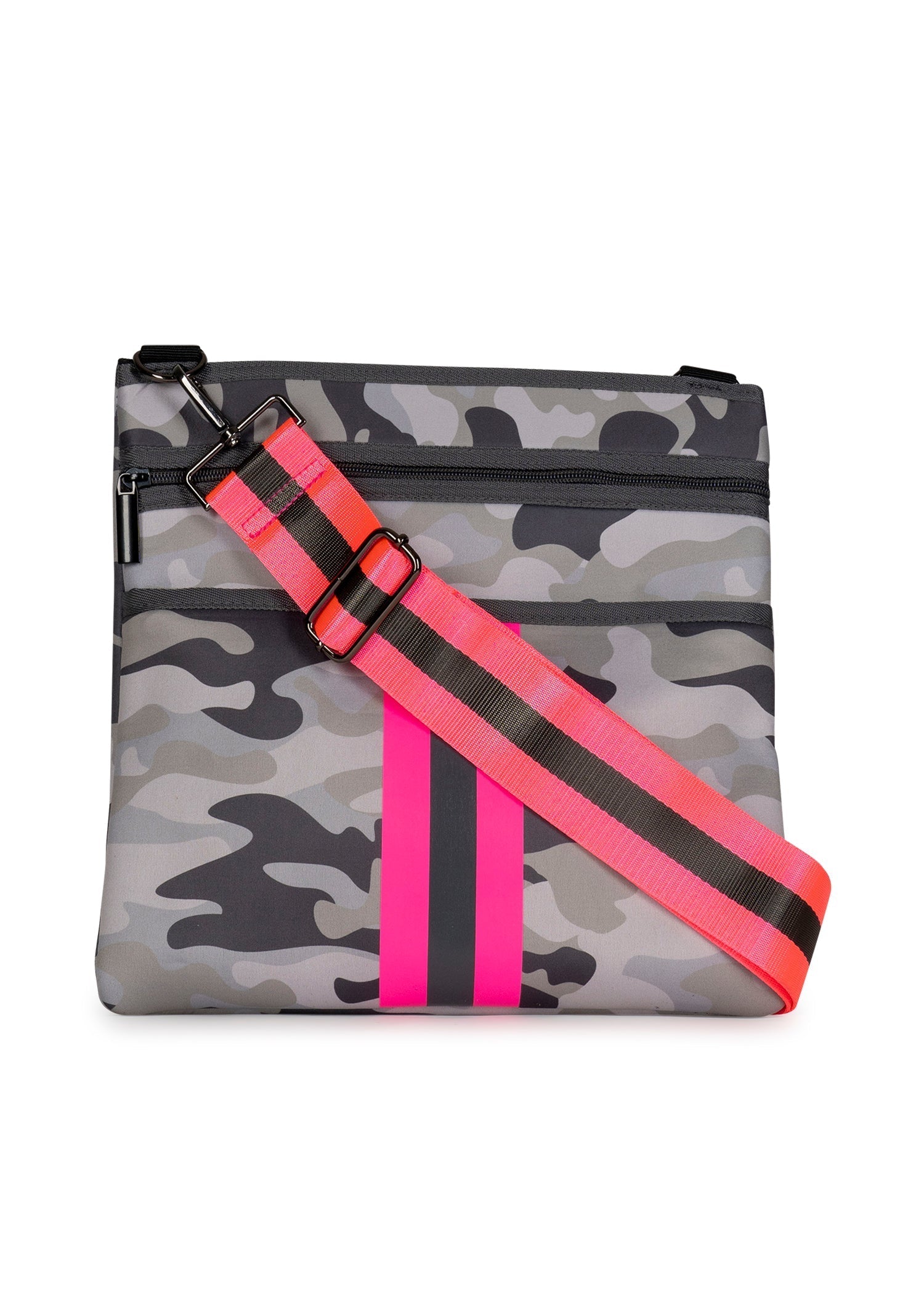 Haute Shore Peyton Cairo Camo Neoprene w PInk Stripe Crossbody