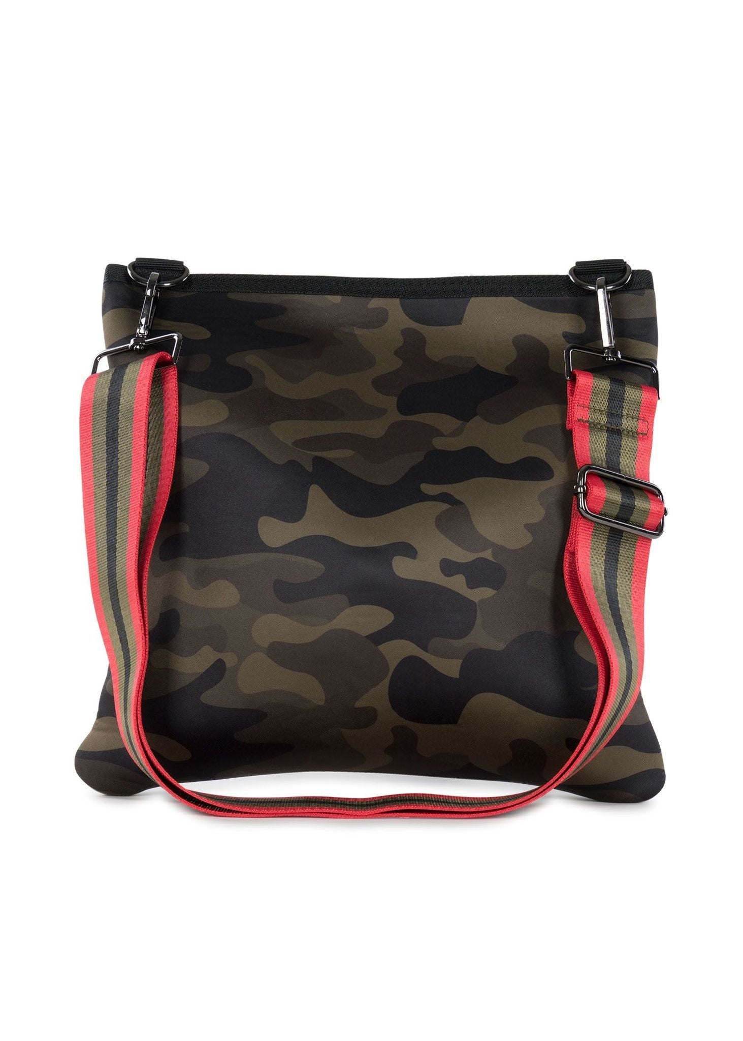 Haute Shore | Neoprene Camo w/ Red Green Stripe Messenger Bag