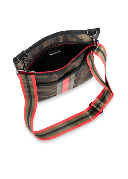 Let It Go Green Camo Red Stripe Neoprene Crossbody Bag – Midwest Blush
