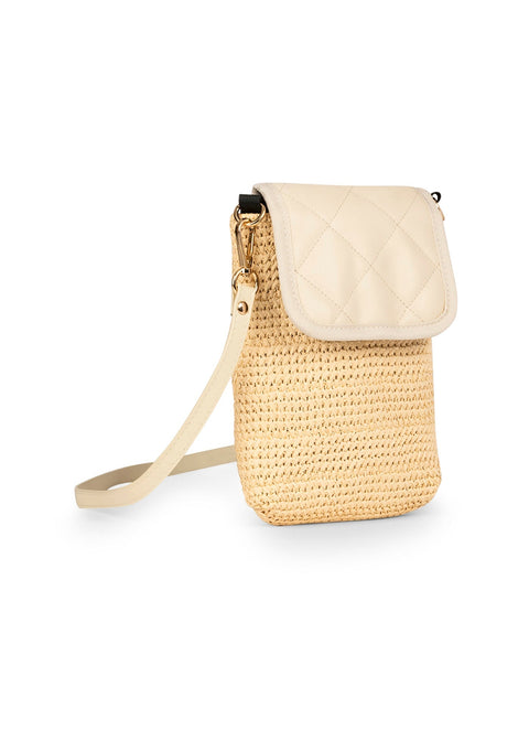 Haute Shore-Riley Drift | Raffia Flap Phone Bag-Pink Dot Styles