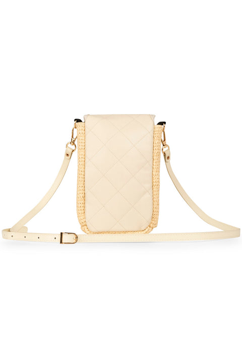 Haute Shore-Riley Drift | Raffia Flap Phone Bag-Pink Dot Styles