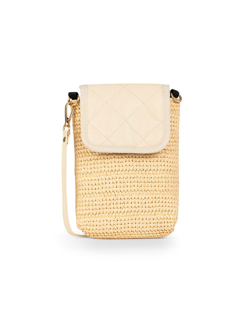 Haute Shore-Riley Drift | Raffia Flap Phone Bag-Pink Dot Styles