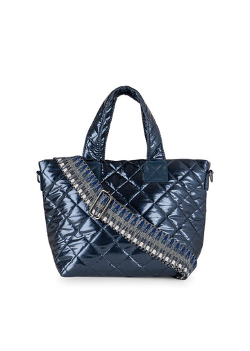 Haute Shore Navy Quilted Puffer Mini Tote Ryan Sea Pink Dot Styles