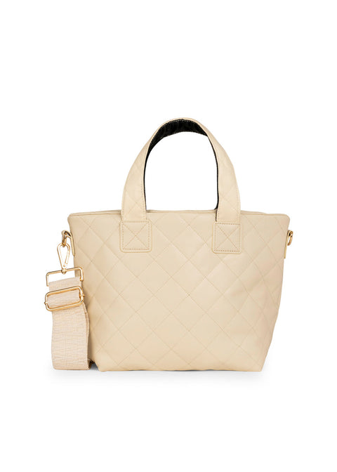 Haute Shore-Ryan Vanilla | Quilted Vegan Leather Mini Tote-Pink Dot Styles