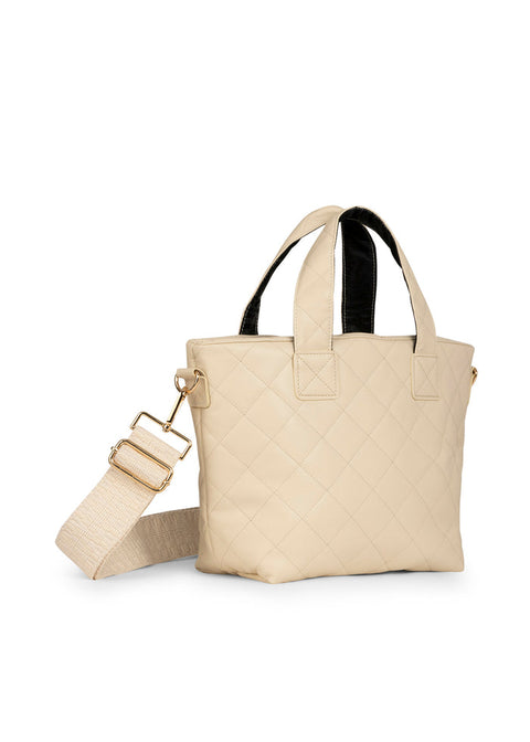 Haute Shore-Ryan Vanilla | Quilted Vegan Leather Mini Tote-Pink Dot Styles