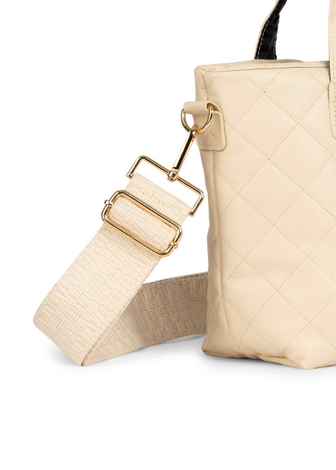 Haute Shore-Ryan Vanilla | Quilted Vegan Leather Mini Tote-Pink Dot Styles