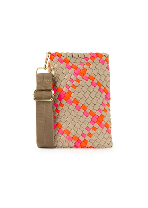 Shay Belize | Woven Neoprene Cellphone Crossbody-Accessories > Handbags > Crossbody-Pink Dot Styles