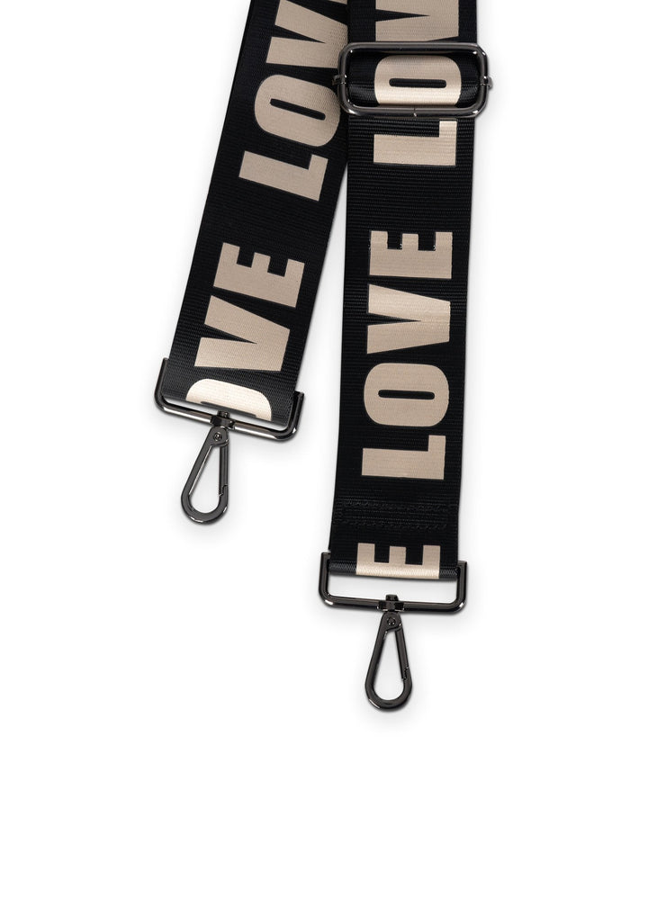 Haute Shore-Straps - Love | Black/Rose Gold 2" (gunmetal hardware) | Crossbody Strap-Pink Dot Styles