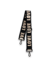 Haute Shore-Straps - Love | Black/Rose Gold 2" (gunmetal hardware) | Crossbody Strap-Pink Dot Styles