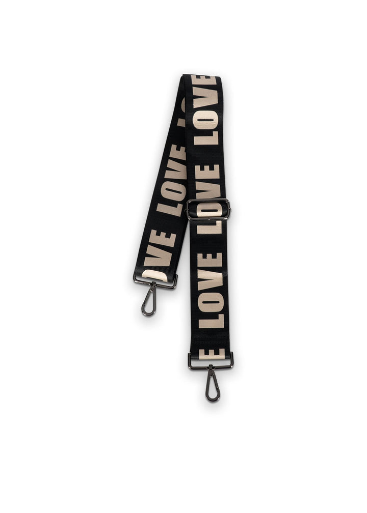 Haute Shore-Straps - Love | Black/Rose Gold 2" (gunmetal hardware) | Crossbody Strap-Pink Dot Styles