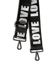 Haute Shore-Straps - Love | Black/Silver 2" (gunmetal hardware) | Crossbody Strap-Pink Dot Styles