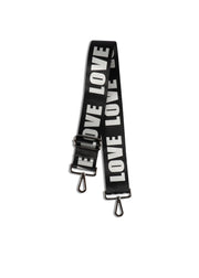 Haute Shore-Straps - Love | Black/Silver 2" (gunmetal hardware) | Crossbody Strap-Pink Dot Styles