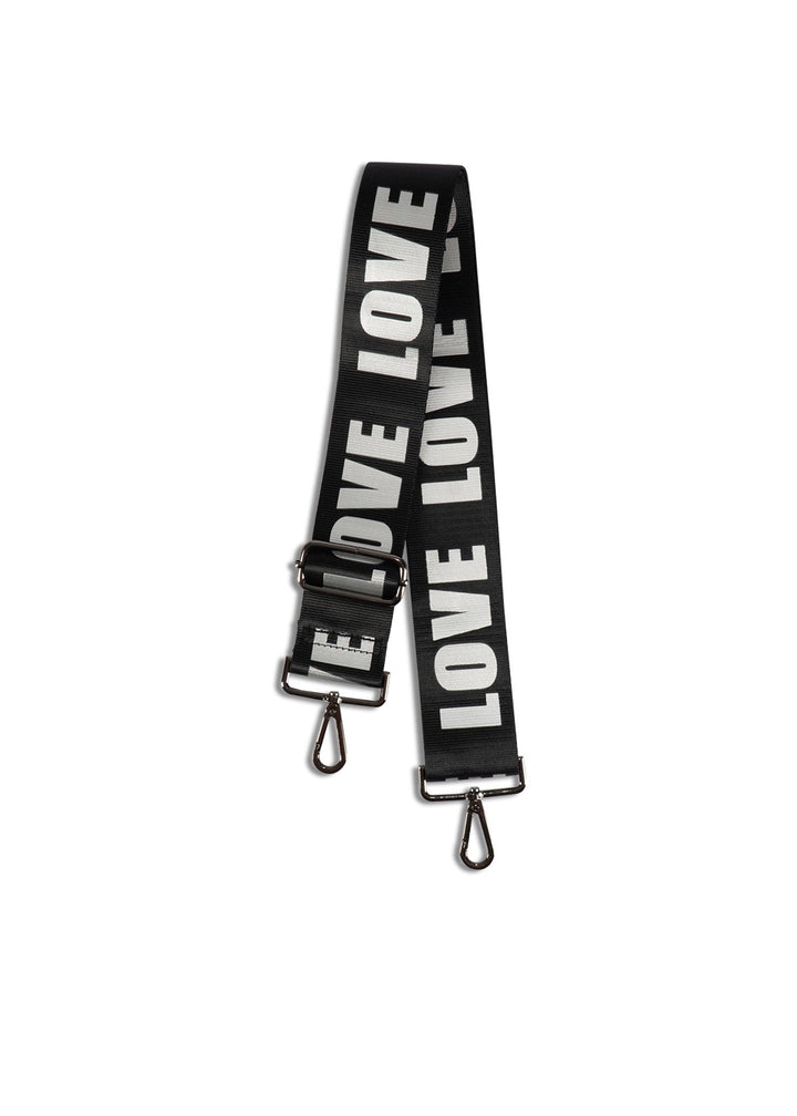 Haute Shore-Straps - Love | Black/Silver 2" (gunmetal hardware) | Crossbody Strap-Pink Dot Styles