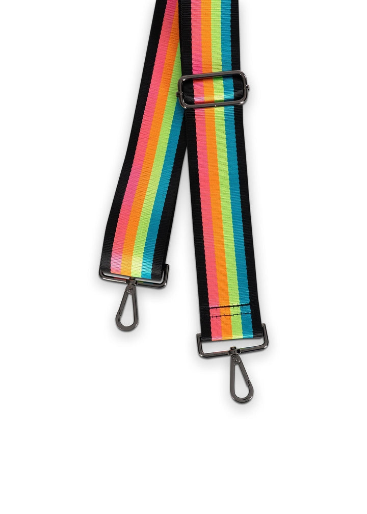 Haute Shore-Straps - Stripe | Neon Rainbow - 2"  (gunmetal hardware)-Pink Dot Styles