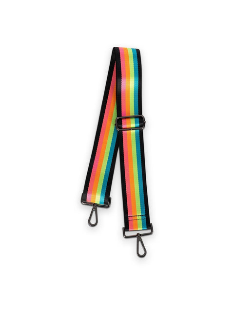 Haute Shore-Straps - Stripe | Neon Rainbow - 2"  (gunmetal hardware)-Pink Dot Styles