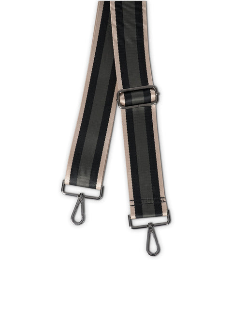 Haute Shore-Straps - Stripe | Rose Gold/Black Charcoal 2" (gunmetal hardware) | Crossbody Strap-Pink Dot Styles