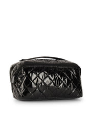 Haute Shore-Tripp Noir Reflective Quilted Cosmetic Train Case-Pink Dot Styles