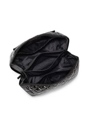 Haute Shore-Tripp Noir Reflective Quilted Cosmetic Train Case-Pink Dot Styles